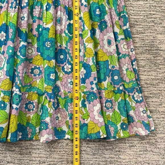 New DODO BAR OR Lima Square-neck Floral-print Dress In Flower 3 Blue Small - Picture 12 of 15